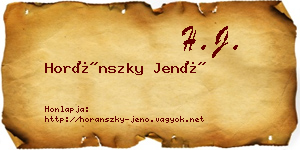 Horánszky Jenő névjegykártya