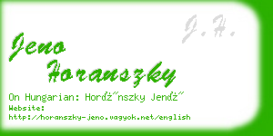 jeno horanszky business card
